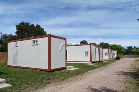 Container house units on site
